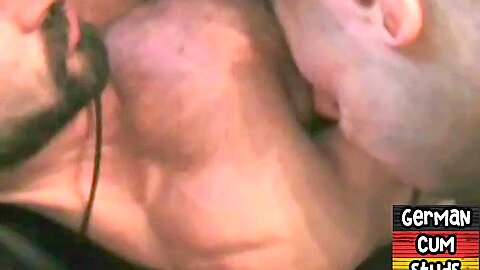 German muscled hunk barebacks BFs ass in homemade video