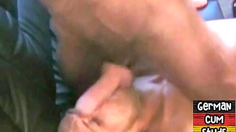 German muscled hunk barebacks BFs ass in homemade video