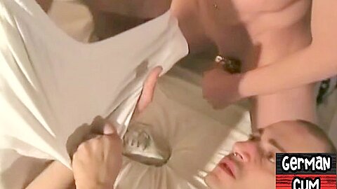 German stud anallybanged by muscled DILF in threeway