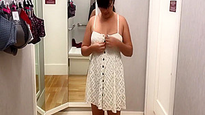 Girl Gets and Gives Oral in Public Store Dressing Room