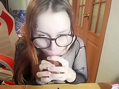 Girl With Deep Throat Sucks And Drools
