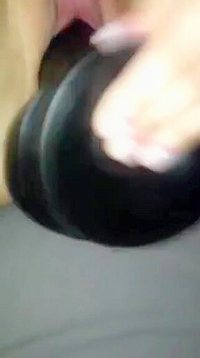 Girl friend fucking big black dildo