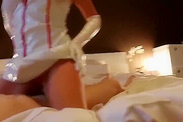 Girl fucked in PVC Nurse Costume