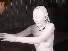 Girl fucked in multicolored paint