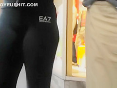 Girl with nice ass in clothes store