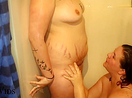Girlfriend And Her Friend Having Some Fun In The Shower