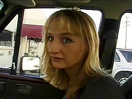 Girlfriend giving me a blowjob in my car on break