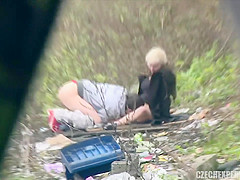 Glam Blonde Agrees To Lie Down On Grass To Get Her Orgasm