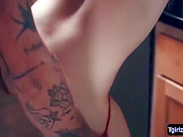 Glamorous Ts Kate Zohas Off Tight Lingerie Ang Gets Analed From Behind