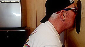 Gloryhole DILF sucks Black cock be4 fucked by white in sling