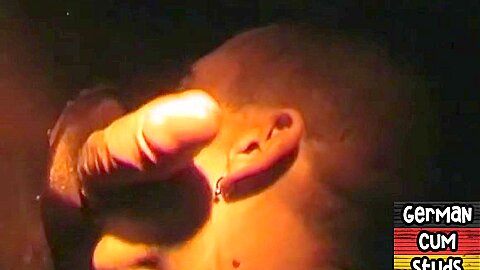 Gloryhole German stud sucks cock 4 facial in amateur closeup