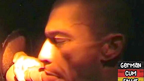 Gloryhole German stud sucks cock 4 facial in amateur closeup