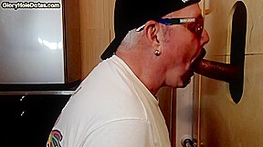 Gloryhole gay enjoys sucking hard cock b4 anal fucking