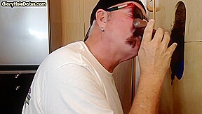 Gloryhole gay enjoys sucking hard cock b4 anal fucking