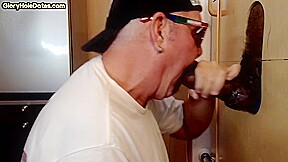 Gloryhole gay enjoys sucking hard cock b4 anal fucking