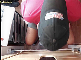 Gloryhole mature gay loves sucking dick while stroking it