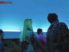 Golden-Haired beauty acquires her bare booty discharged upskirt