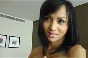 Gorgeous ladyboy hottie Aor masturbates