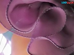 Greatly appealing upskirt closeup