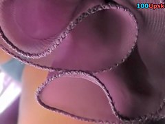 Greatly appealing upskirt closeup