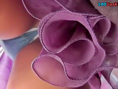 Greatly appealing upskirt closeup