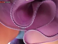 Greatly appealing upskirt closeup
