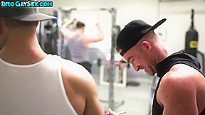 Gym Jock With Muscled Body Barebacked In Public Gym