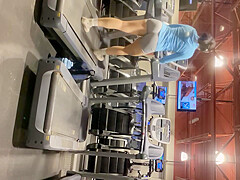 Gym candid big booty Latina