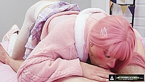 HETEROFLEXIBLE - Femboy Cyrus Stark Tears His Pantyhose To Ride Roommate Marcus McNeil's Big Cock