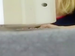 Hairy pussy upskirt in a college computer lab