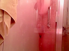 Hairy pussy woman showering