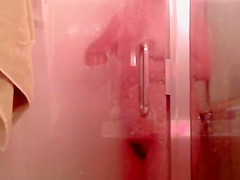 Hairy pussy woman showering