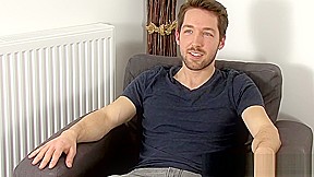 Handsome Brit jock Jason Stark wanking off after sex intervi