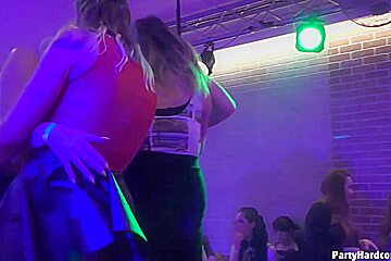 Handsome guys are fucking aroused chicks during a private party and getting them completely wild