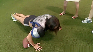 Hazing lesbos licked out on the soccer field