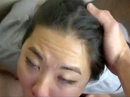 Hd purple eyes asian sucks white cock and gets face covered