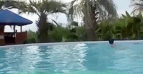 Her bikini is falling