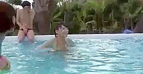 Her bikini is falling