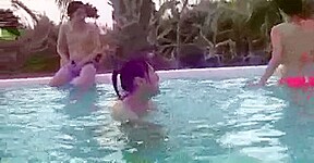 Her bikini is falling