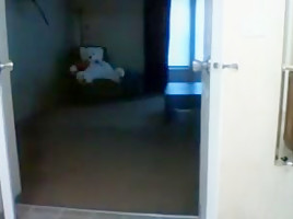 Hiding from Step daddy while chatting on webcam