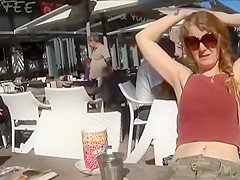 Holiday public flash girl