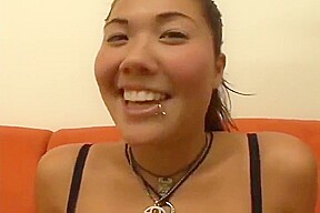 Horny Asian Slut Titty Fucks And Takes Hard Cock Into Her Wet Mouth