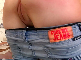 Horny Brunette Slut Craves Anal Drilling In Tight Denim Jeans