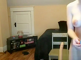 Horny Chick Rides Her Thick Dildo