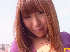 Horny Japanese Milf Satisfies Her Shaved Pussy With A Toy Outdoor