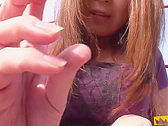 Horny Japanese Milf Satisfies Her Shaved Pussy With A Toy Outdoor