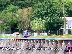 Horny Latina Cums Hard In Public