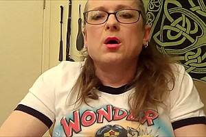 Horny Trans Girl Wears Rubber Pussy to Get Herself Off