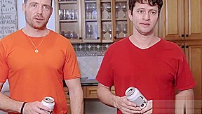 Horny blonde teens 18+ Kinsley and Zoe hops on the couch to give their Step dads some hot fucking