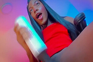 Hot Blacksharon Tries Her Masturbator For The First Time On Her Live Cam